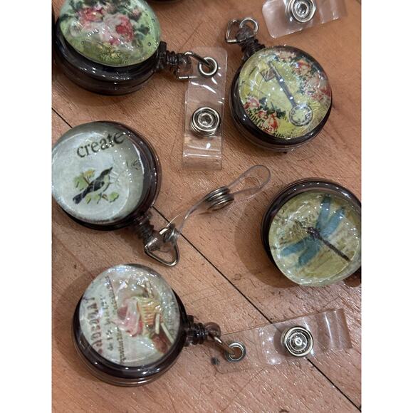 Lot of 15 Badge Reel Clips Floral Butterfly Whimsical Nurse Gift - Picture 6 of 8